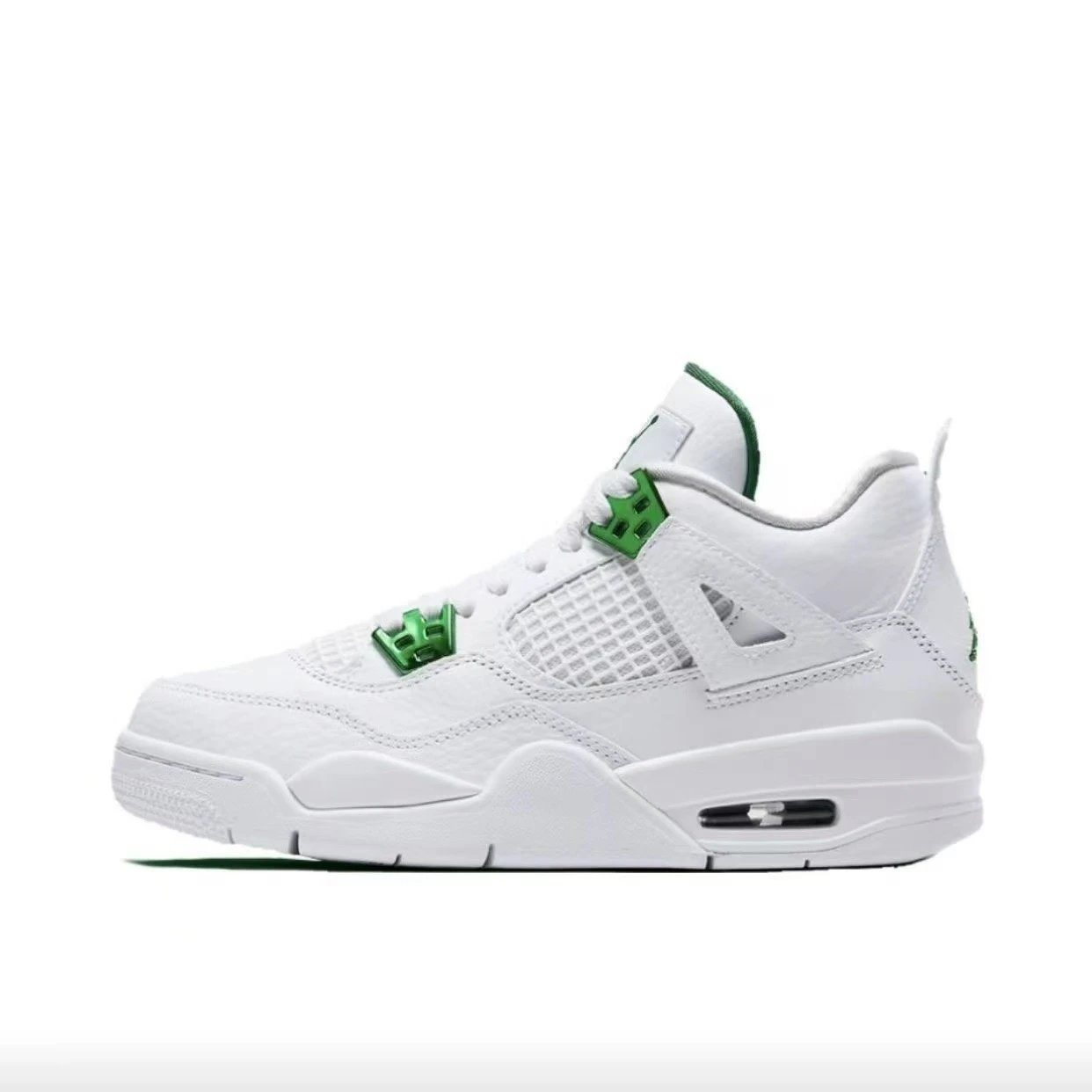 AJ4 white green buckle