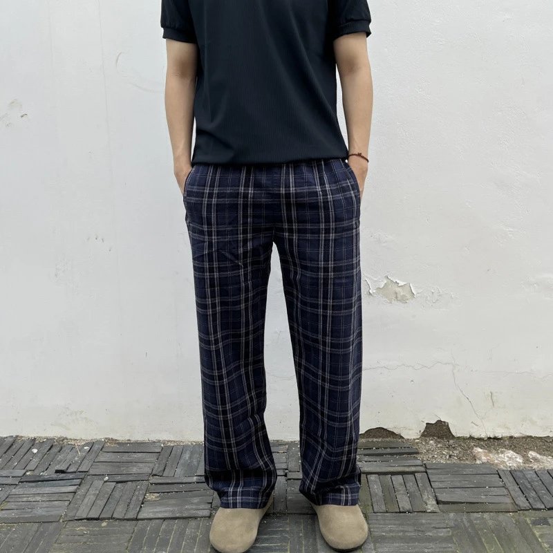 Plaid Wide-Leg Trousers Shorts