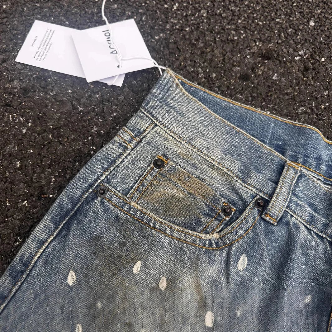 Distressed Light Blue Wide Leg Denim Jeans