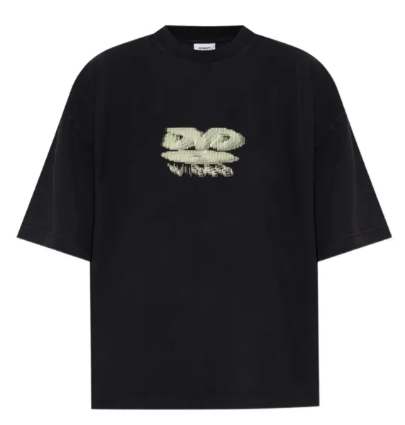 Digital Pioneer DVD Pixelated Graphic Black Oversized T-Shirt - 1