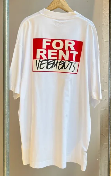 Vetements For Rent Graphic Oversized T-Shirt White - 1