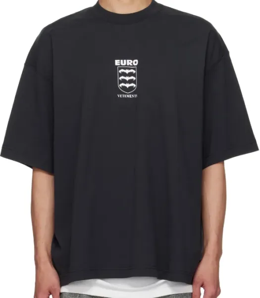 Vetements Euro Shield T-Shirt Black - 1