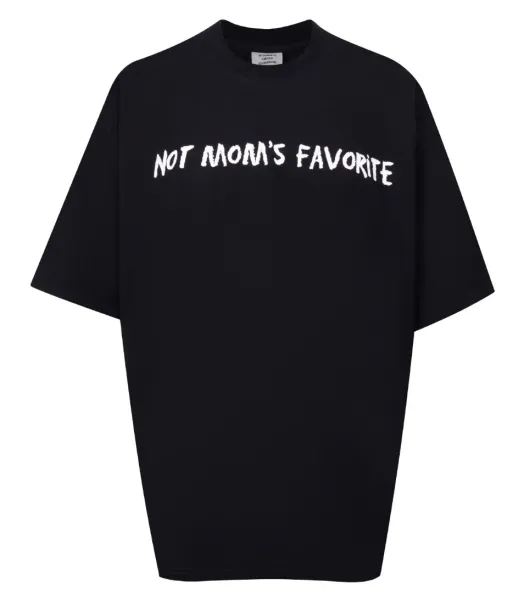 Vetements Not Mom's Favorite Black Oversized T-Shirt - 1