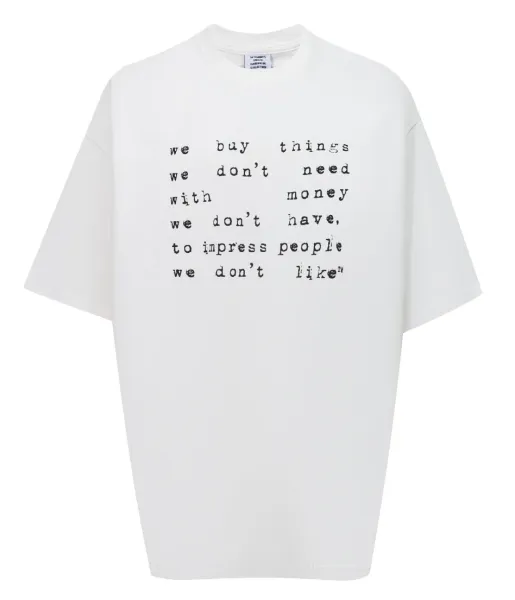 Off-White 'We Buy Things' Quote T-Shirt White - 1