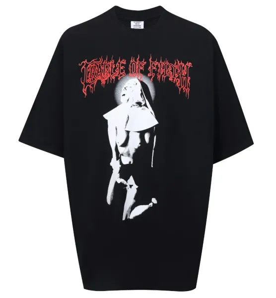 Design Cradle of Filth Band Graphic Oversized Black T-Shirt T-Shirts - 1