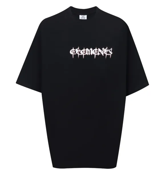 Vetements Elements Logo Black Oversized T-Shirt - 1