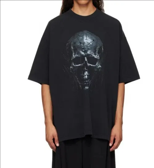 Philipp Plein Skull Graphic Oversized T-Shirt Black - 1