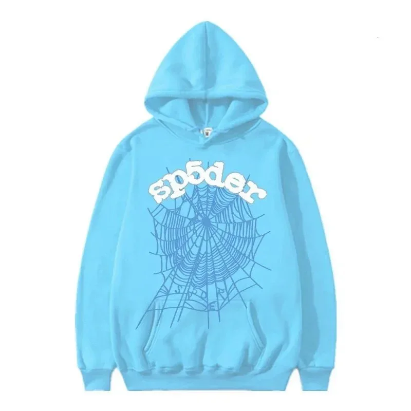 Sp5der Web-Pattern Lettering Hoodie - rep Sp5der