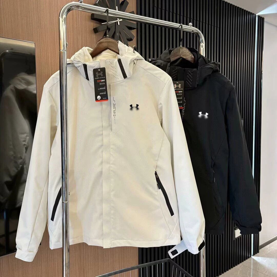 Under Armour Men's & Women's New Spring/Autumn 3-in-1 Hiking Jacket, UA Windproof Waterproof Warm Couple Jacket for Outdoor