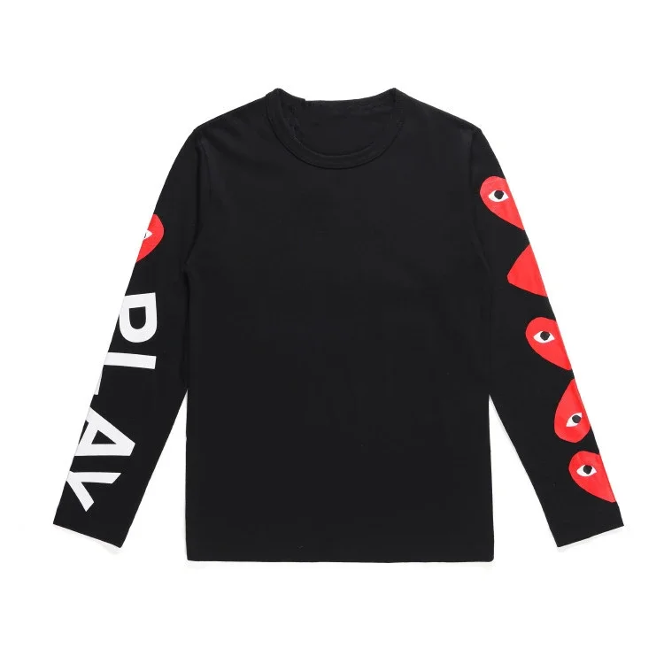 Comme des Garçons Play Long-Sleeve T-Shirt with Red Heart Embroidery