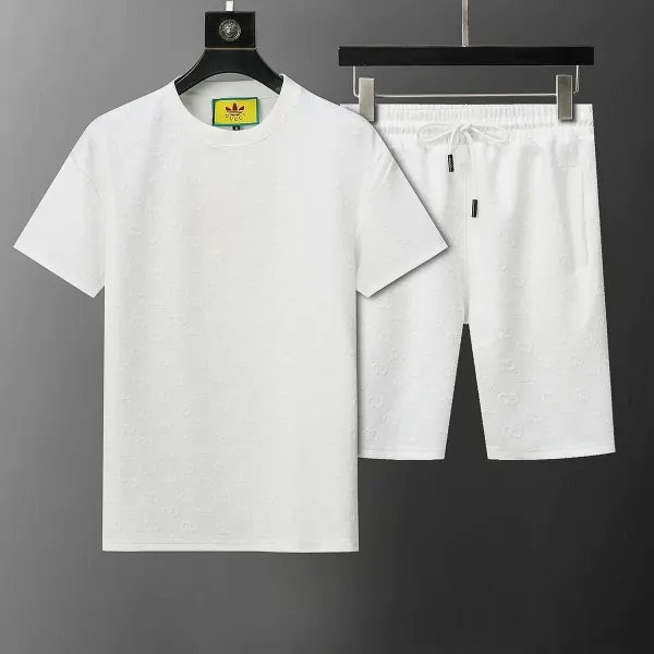 Prada Re-Nylon Triangle Print White T-Shirt and Shorts Set - 9