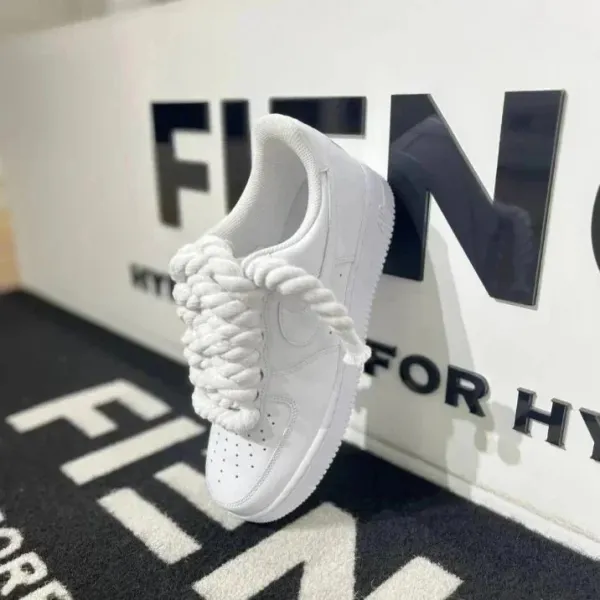 Nike Air Force 1 Low White Rope-Lace Sneakers - 1