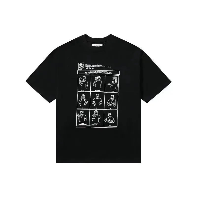 Maison Margiela Maison Margiela MM6 Black Graphic T-Shirt Black
