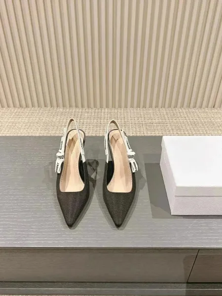 Dior J'Adior Slingback Heels Pink Corduroy - 4