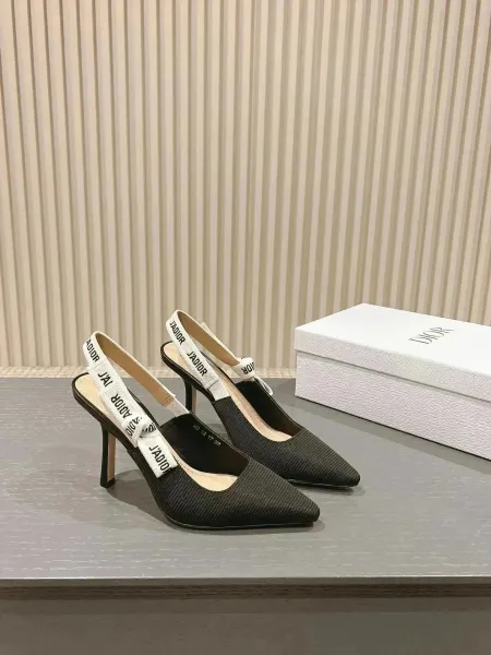 Dior J'Adior Slingback Heels Pink Corduroy - 5