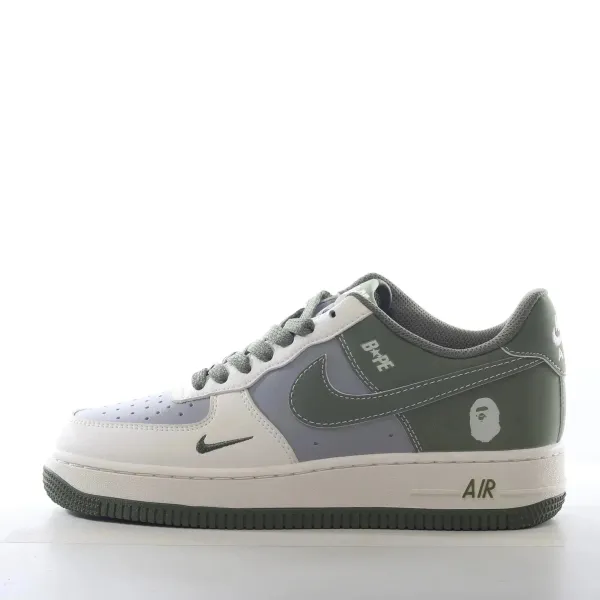 Nike x A Bathing Ape Air Force 1 Low Olive Green Sneakers - 1