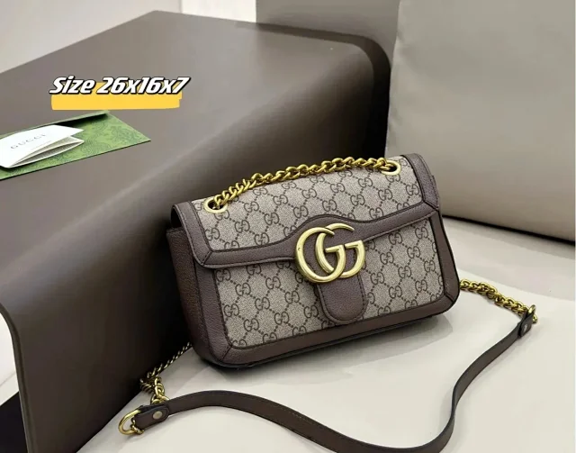 Gucci Backpacks Drawstring flap backpack with Double G hardware product detail image 6