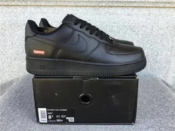Nike Air Force 1 Low Triple Black Rope-Lace Sneakers - 7