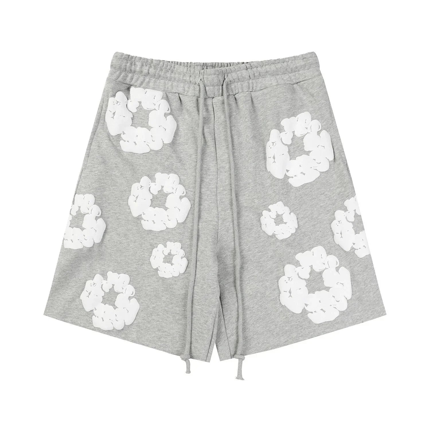 Grey white printed shorts