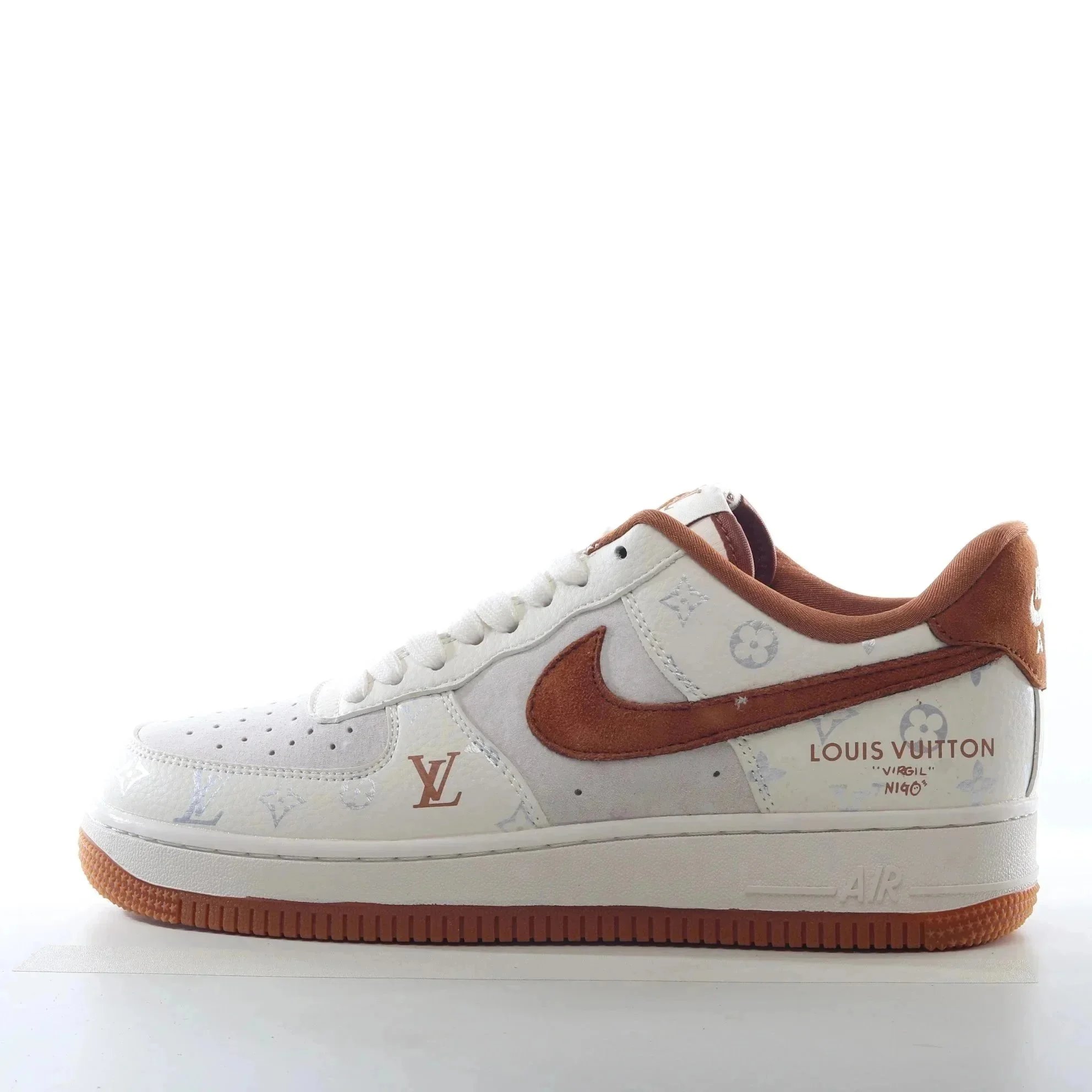 Louis Vuitton x Nike Louis Vuitton x Nike Air Force 1 'Virgil' Sneakers in White and Brown White