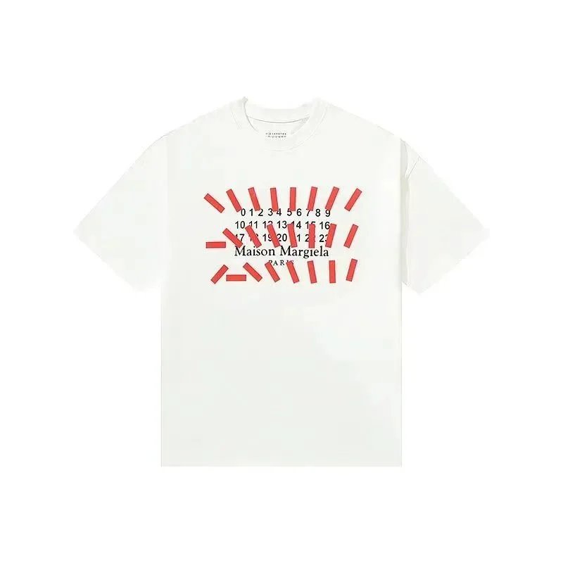 Maison Margiela Maison Margiela White T-Shirt with Red Graphic Print White