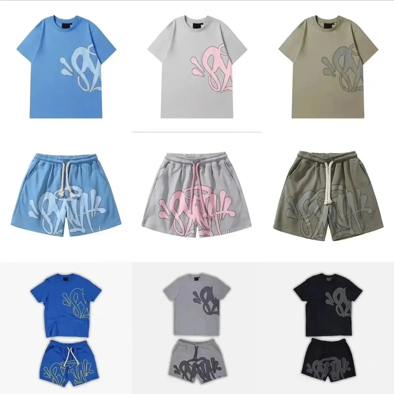 Design Graffiti-Print Drawstring Shorts Army Green - 4