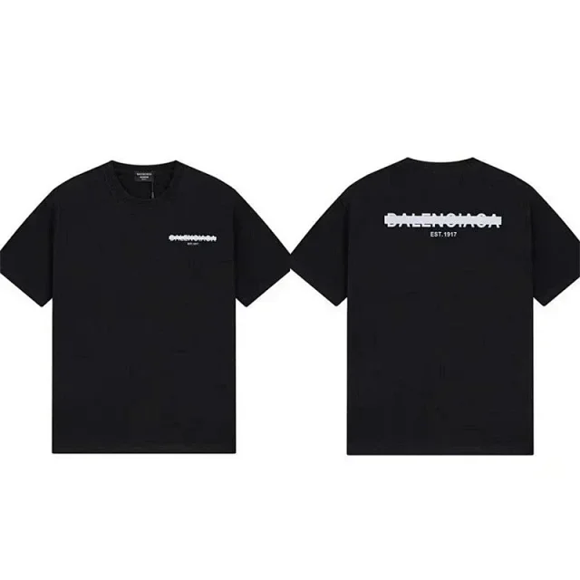 Balenciaga T-Shirts Short-Sleeve Logo Graphic T-Shirt product detail image 9