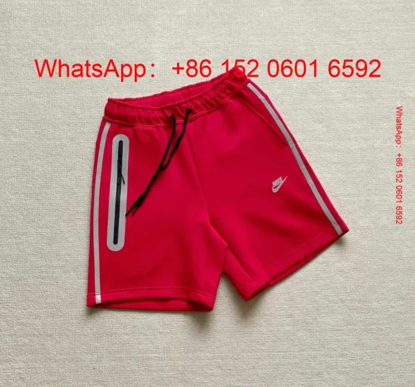 Nike Tech Fleece Shorts Red with Reflective Stripe - 1