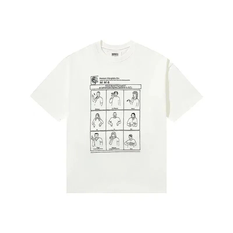 Maison Margiela Maison Margiela MM6 White Graphic T-Shirt White