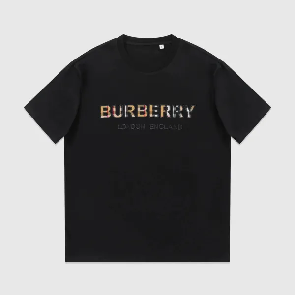 Burberry Check-Print Logo T-Shirt Black - 1