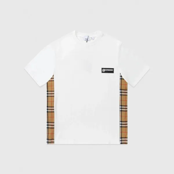 Burberry Vintage Check Panel T-Shirt White - 1