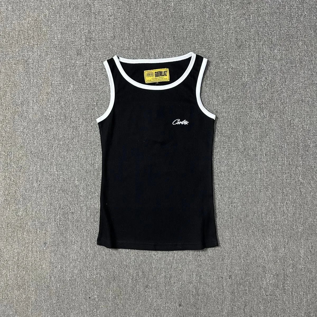 Guerillaz Guerillaz Black & White Ribbed Tank Top Black