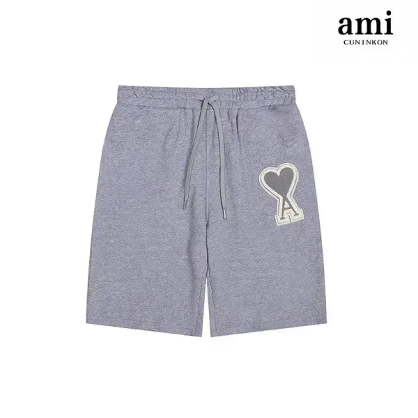 Ami Paris Heart Logo Sweatshorts Gray - 1
