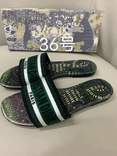 Dior Jardin d'Hiver Slide Sandals Multicolor Slippers - 1