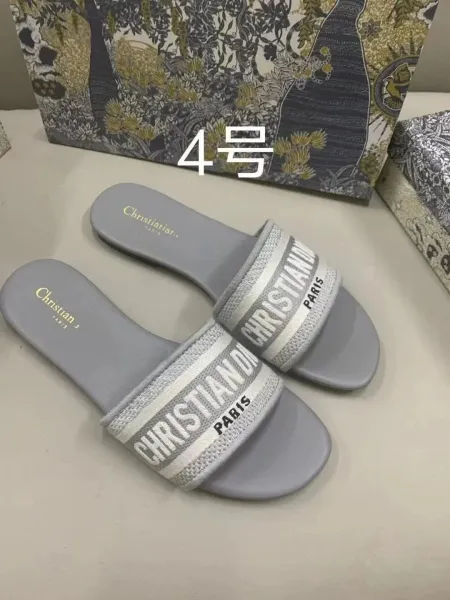 Dior Christian Dior Slide Sandals Gray - 1