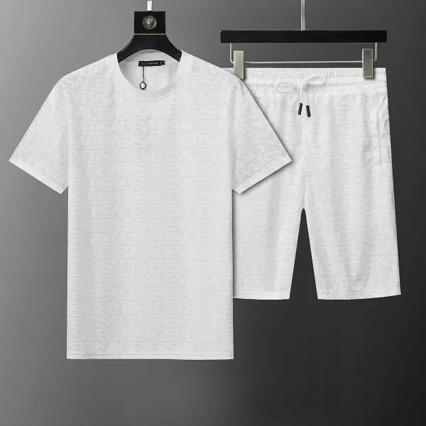 Versace All-Over Logo Print White Casual Set - 1