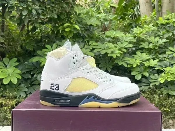 Air Jordan 5 Retro 'Lemonade' White Yellow Sneakers - 1