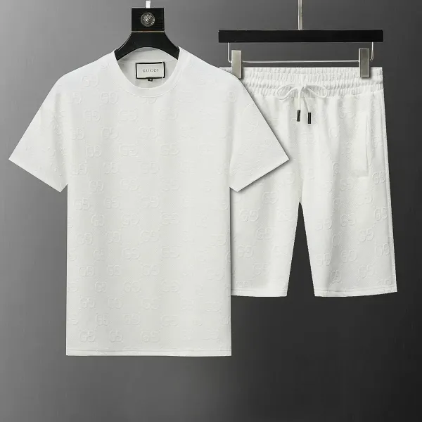 Prada Re-Nylon Triangle Print White T-Shirt and Shorts Set - 11