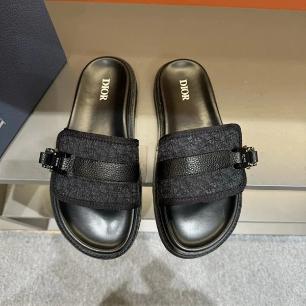 Dior Dior Oblique Slide Sandals Black Slippers product listing in Litbuy spreadsheet finds