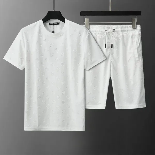 Dolce & Gabbana Monogram-Embossed White Casual Set - 1