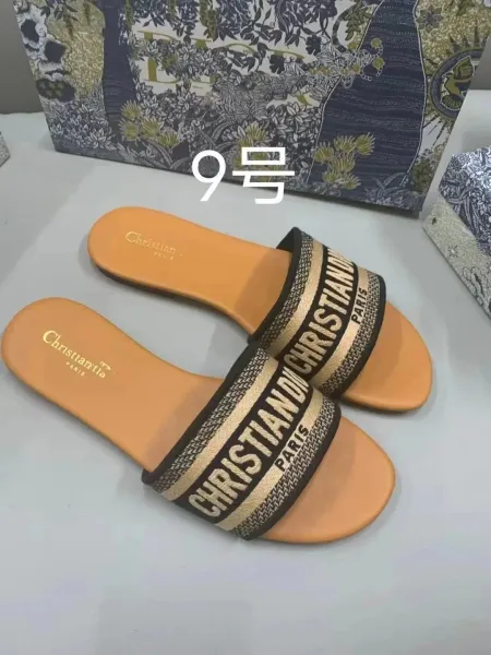 Christian Dior J'Adior Slide Sandals Beige Slippers - 1