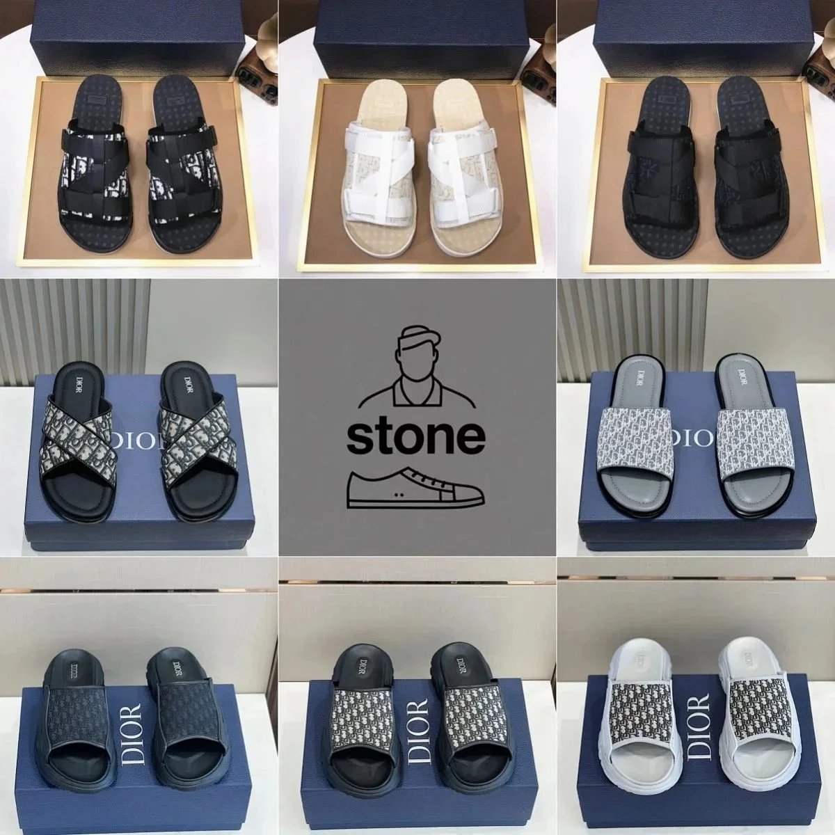 Dior Dior Oblique Slide Sandals Black Slippers product detail 2 in Litbuy spreadsheet finds