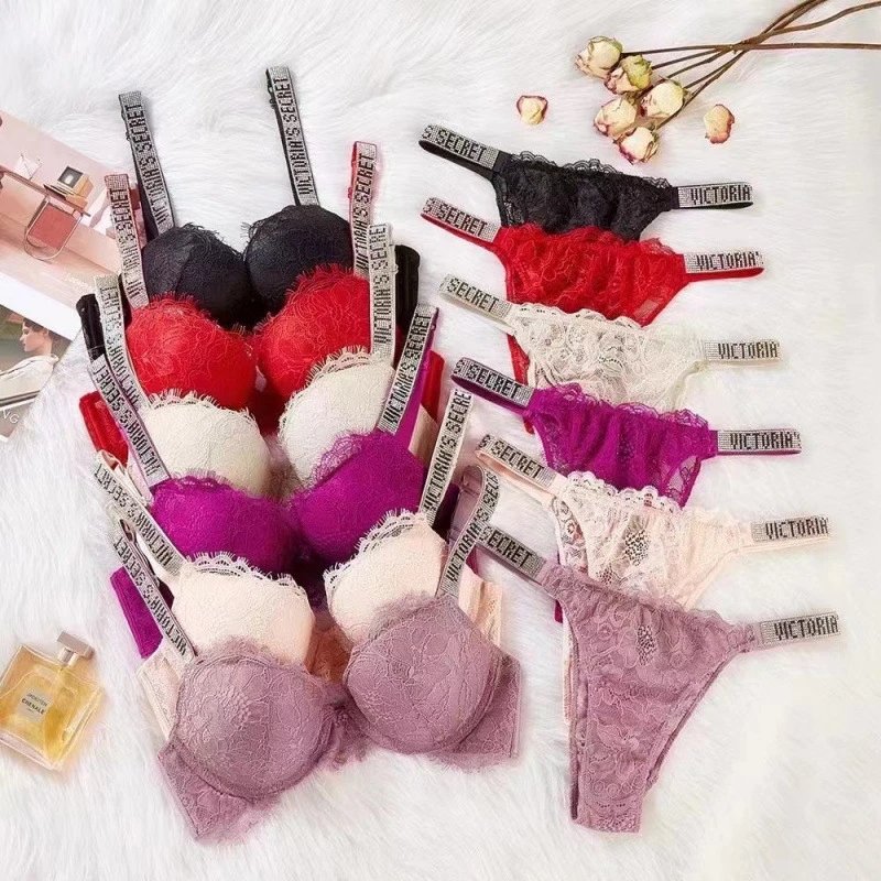 Hot-selling rhinestone sexy lace lingerie set push-up thin style for AliExpress Europe and America