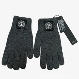 thumbnail for Trendy brand stone cold-proof double-layer woolen ski gloves touch screen men's outdoor sports warm winter model