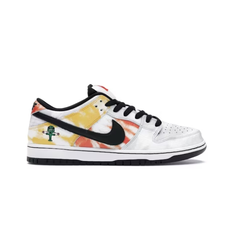 Nike SB Dunk Low Pro QS Raygun Tie-Dye Skate Shoes - White/Black/Yellow/Orange - 2624780