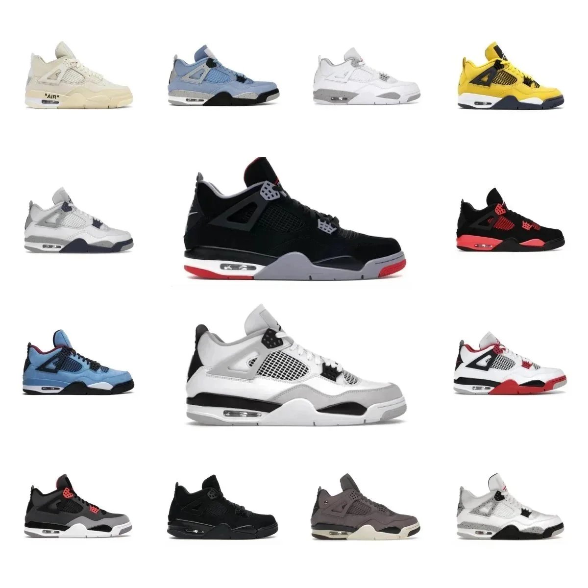 Air Jordan 4 Retro Sneakers - Various Colors and Styles - 3344731
