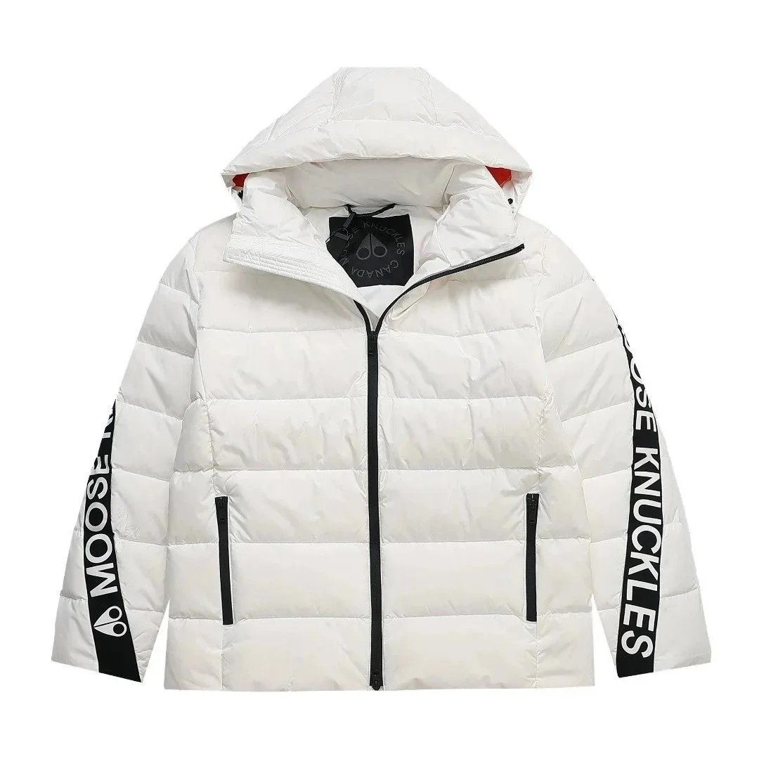 Moncler Men's Black Down Jacket with Fur Collar and Hood