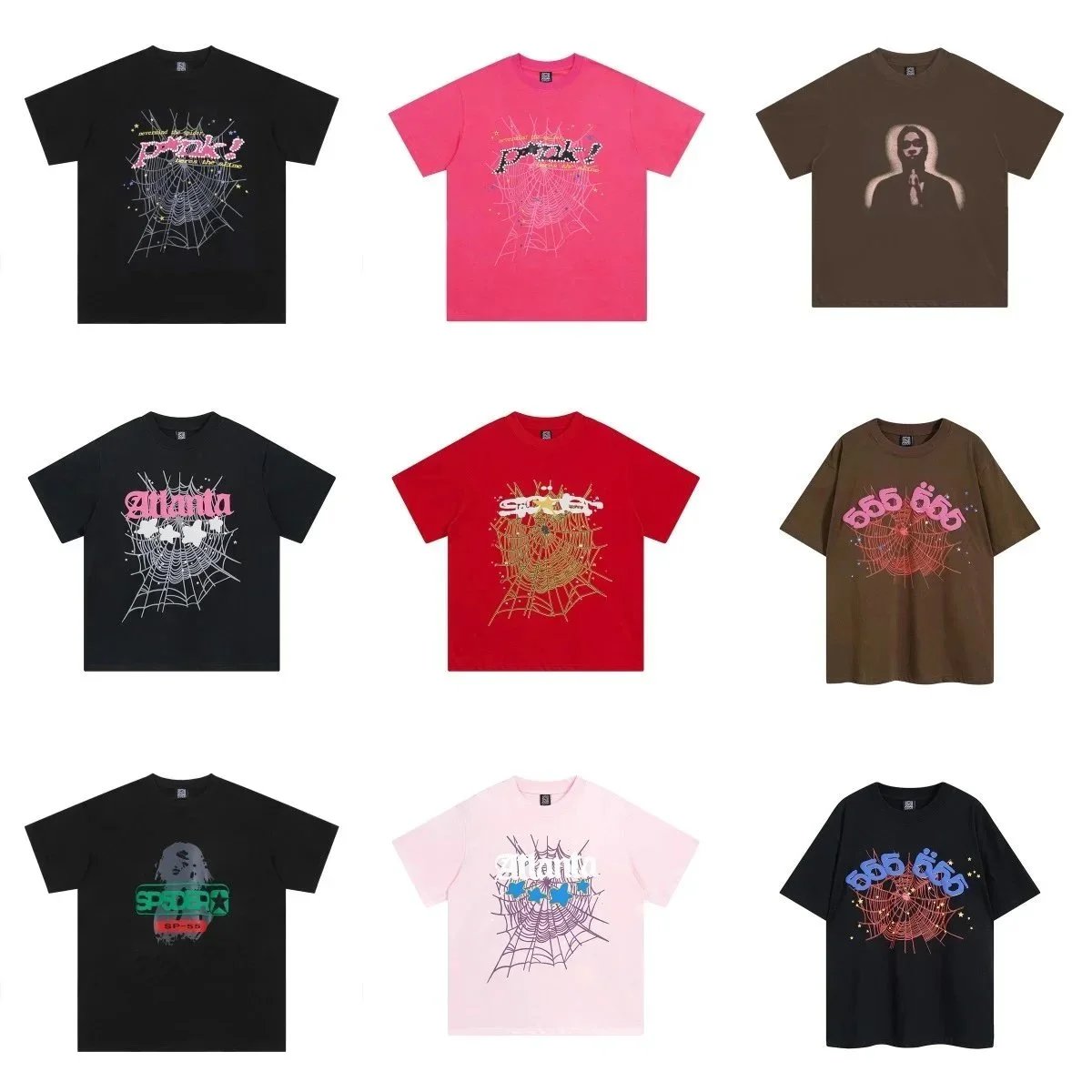 55 Spider Web Foam Print Short-Sleeve T-Shirt