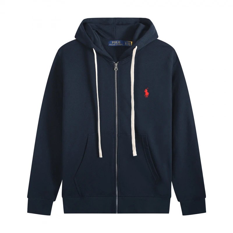 White rope zipper with hidden blue and red logo