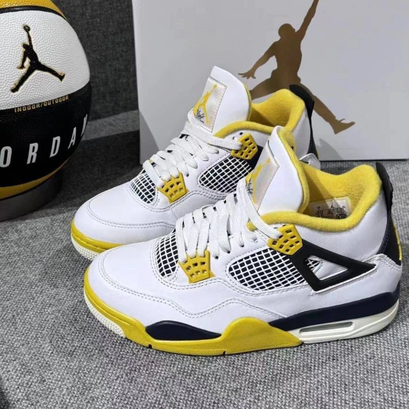 New AJ4 - White/Black/Yellow